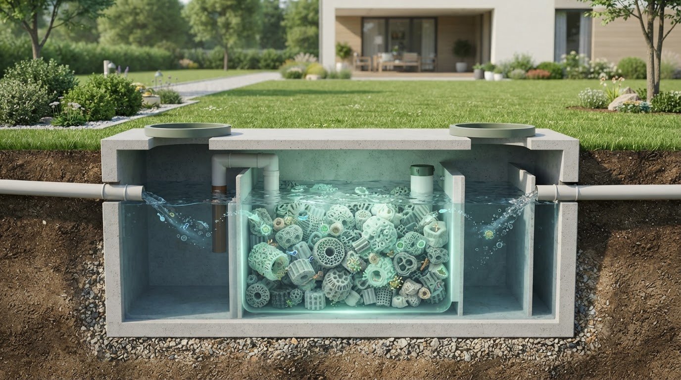 Septic tank biomedia replacement: How surface area affects treatment